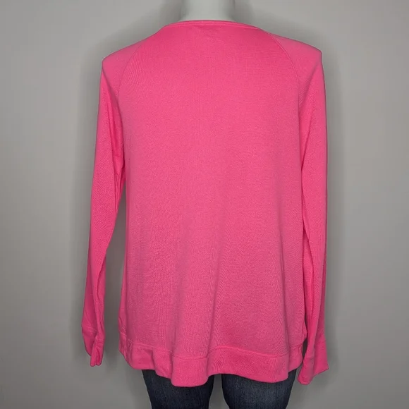 Lilly Pulitzer Pink Green Pineapple Long Sleeve Sweatshirt XL - Picture 5 of 8